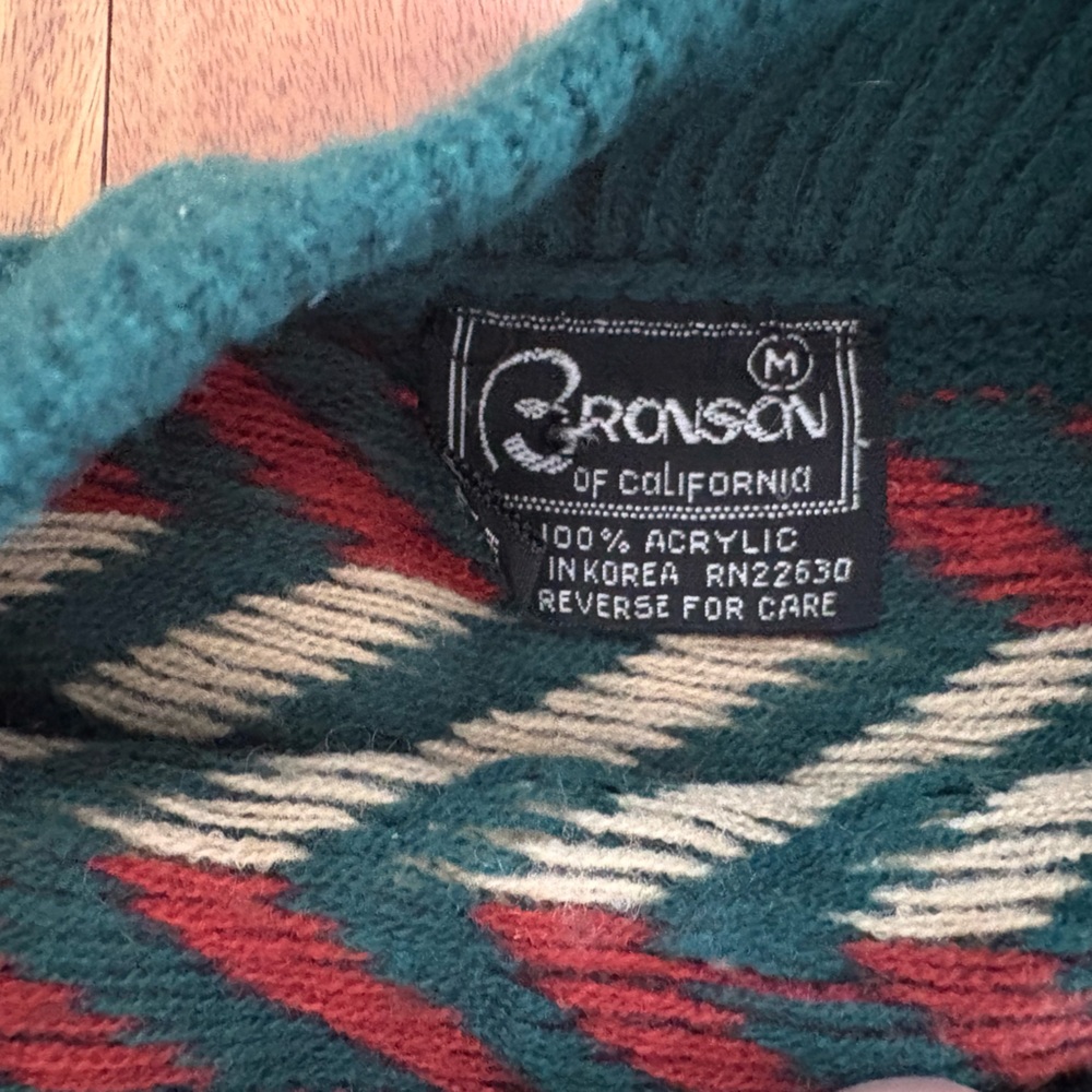 Green Patterned Knit Tunic Top - image 6